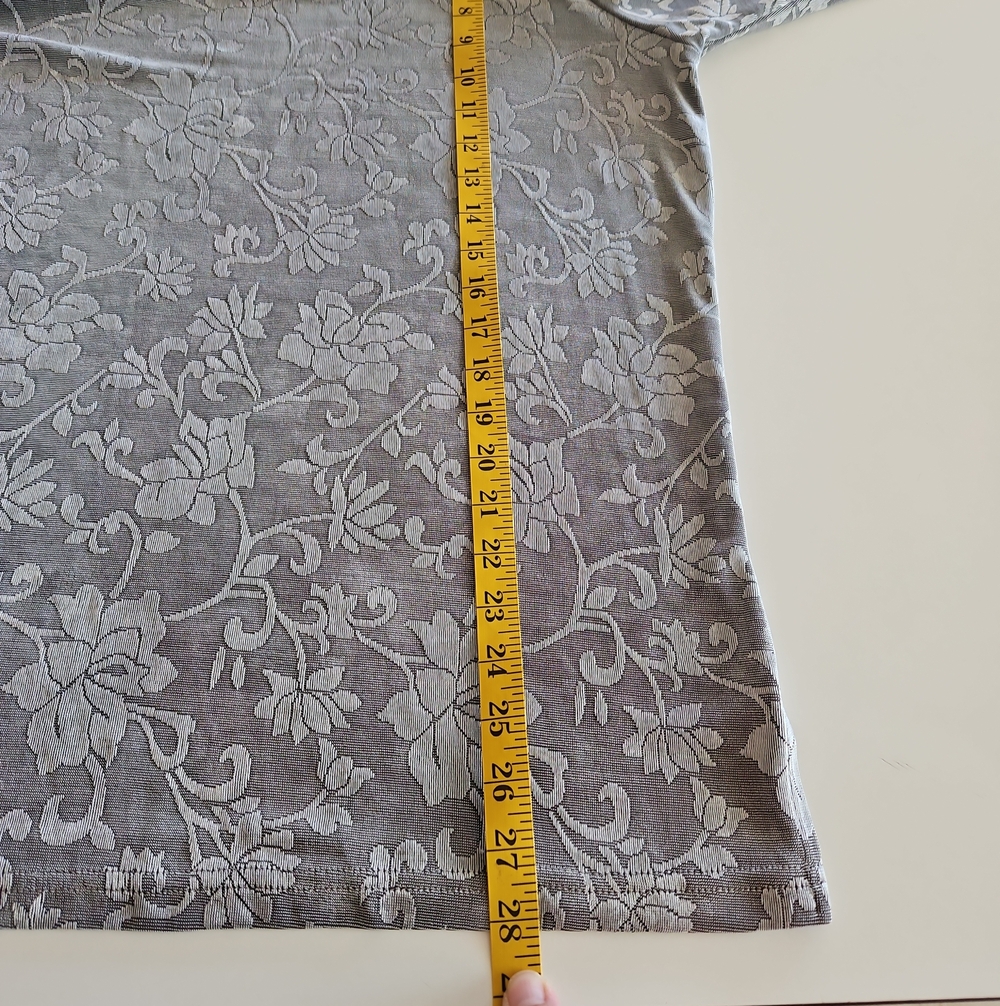 Clio Silver-Gray Floral Velvet Maxi Skirt w/ Top Set - Picture 9 of 14